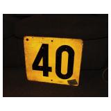 Original One Sided Mile Marker Sign #40