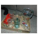 Retro Glass Coca Cola Pitcher & Misc. Tumblers