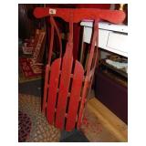 Primitive Wood Painted Metal Runner Sled