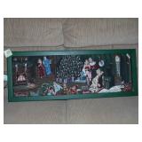 Framed Coca Cola Christmas Tapestry