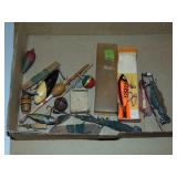 Flat of Vintage/Retro Fishing Lures & Bobbers
