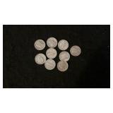 (9) Silver Mercury Dimes