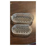 (2) American Fostoria Oval Relish Dishes