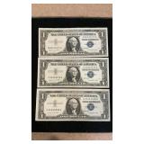 (3) 1957 A $1 Silver Certificates