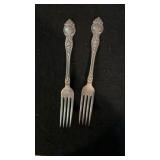 (2) Wallace Sterling Dinner Forks-Violet Pattern