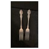 (2) Wallace Sterling Dinner Forks-Violet Pattern