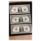 (3) Sequential Barr $1 Notes