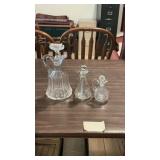 (3) Misc. Size Glass Decanters/Cruets