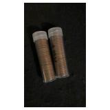 (2) Rolls 1950 + Wheat Pennies