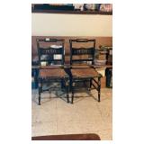 (2) Antique Rush Seat Hitchcock Style Chairs