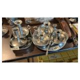 Large Lot Of Pewter Decor