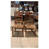 (4) Tell City Rush Seat Ladder Back Chairs