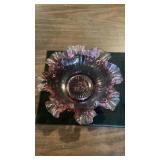 Large Unmarked Fenton Cranberry Cabbage Rose Bowl