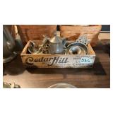 Cheese Box Full Of Pewter Decor