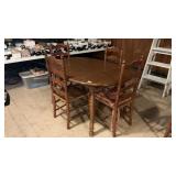Tell City Brand Table W/2 Leaves & (4) Chairs