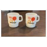 (2) Retro Fire King McDonalds Mugs