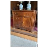 Antique Solid Tiger Oak Wash Stand