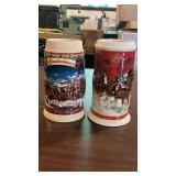 2003 & 2004 Budweiser Holiday Steins