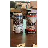 1989 & 1992 Budweiser Holiday Steins