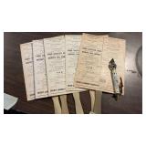 (5) Vintage Paris IL Advertising Fans Plus