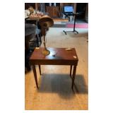 Antique Brass Desk Lamp & Piano Type Stool