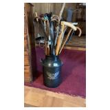 Container Full Of Walking Sticks & Canes