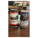1989 & 1990 Budweiser Holiday Steins