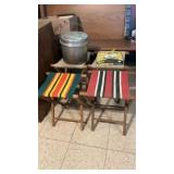 Vintage/Retro Camp Stools, Aluminum Camp Utensils