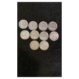 (10) 1965-1968 Kennedy Halves