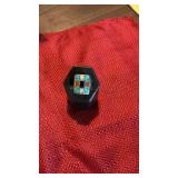 Zuni Sterling, Turquois, Onyx, Mens Ring Signed
