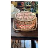 Vintage Sewing Basket Full Of Antique Buttons