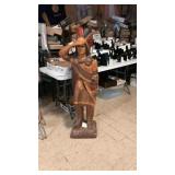 Vintage Plaster Type Native American Statue