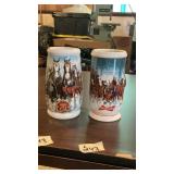 2007 & 2008 Budweiser Holiday Steins