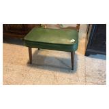 Vintage MCM Green Vinyl Footstool