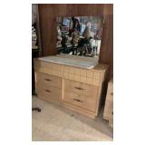 MCM Blond (6) Drawer Dresser W/Mirror