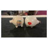 (2) Souvenir Ceramic Pig Coin Banks
