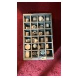 Painted Soda Crate Full Of Milk Glass Containers