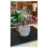 Antique White Swirl Glass Finger Lamp
