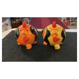 (2) Mexican Talavera Type Ceramic Chicken Banks
