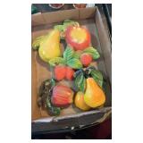 (4) Vintage Carnival Chalk Fruit Pieces