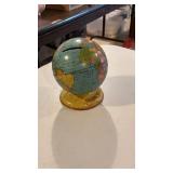 Vintage Tin Litho Globe Coin Bank