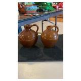 (2) Pottery Scratch Jugs