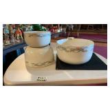 Set of Hall China "Wildfire" Pattern Nesting Bowls
