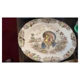 Trimont Ware Turkey Platter & Knife Block W/Knives