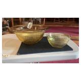(2) Federal Glass Ribbed Depression Bowls