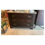 Antique (3) Drawer Marble Top Dresser