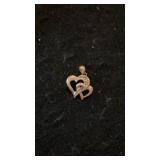 Marked & Tested 10K Gold Double Heart Pendant