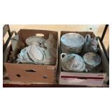 Large Set of Haviland Blue Garland Pattern China