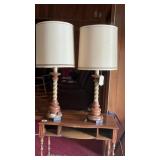 Pair Of Tell City Rope Twist Lamps
