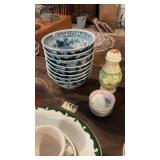 (8) Transferware Japanese Noodle Bowls Plus